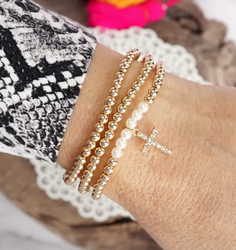 Cross Charm Set Gold