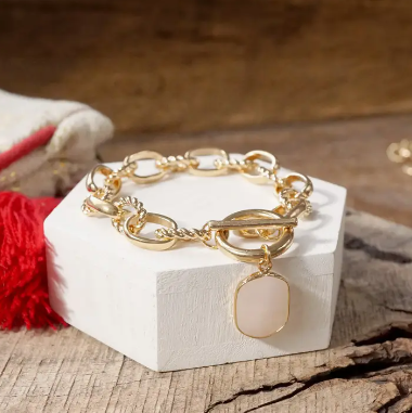 Rose Quartz Toggle Bracelet
