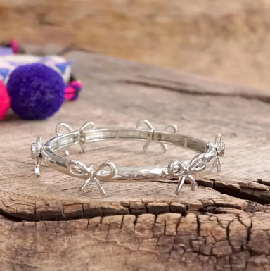 Silver Bow Bangle