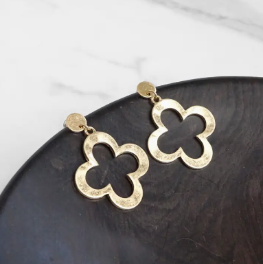 Gold Clover Earrings