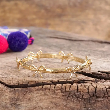 Gold Bow Bangle