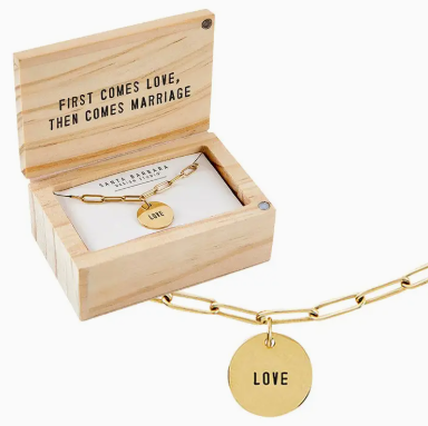 LOVE Chain Link Charm Necklace