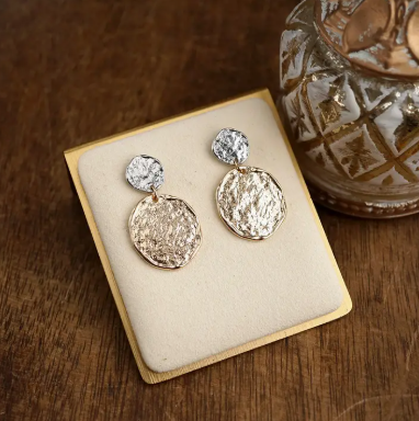 Two-Tone Stamped Earrings