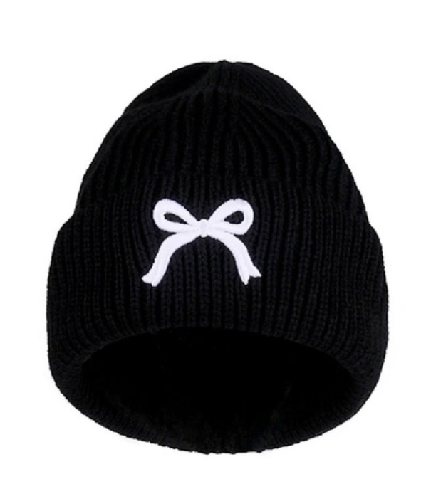 Black Bow Beanie