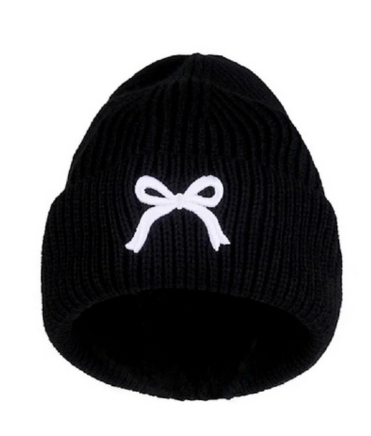 Black Bow Beanie