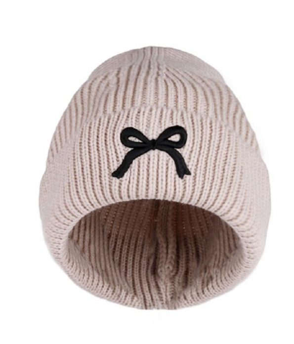 Bow Beige Beanie